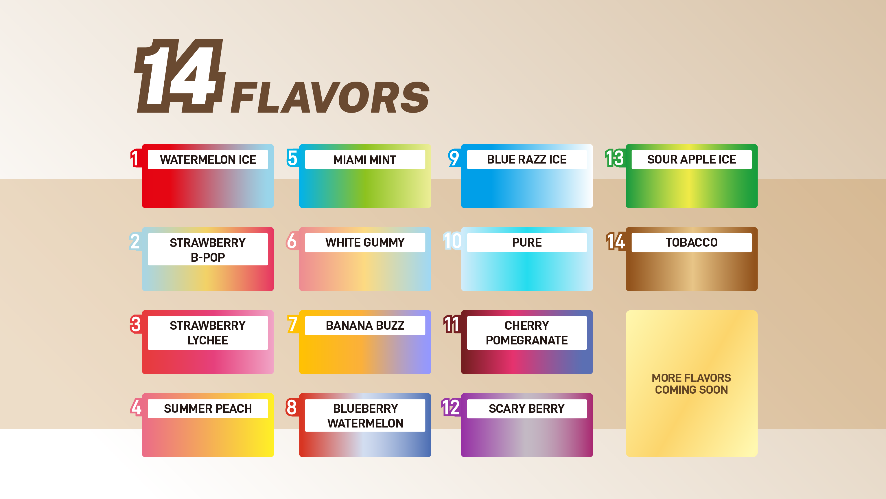 GOLD RUSH 14 Flavors